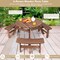 6-Person Fir Wood Picnic Table Set Dark Brown Umbrella Hole Outdoor Furniture